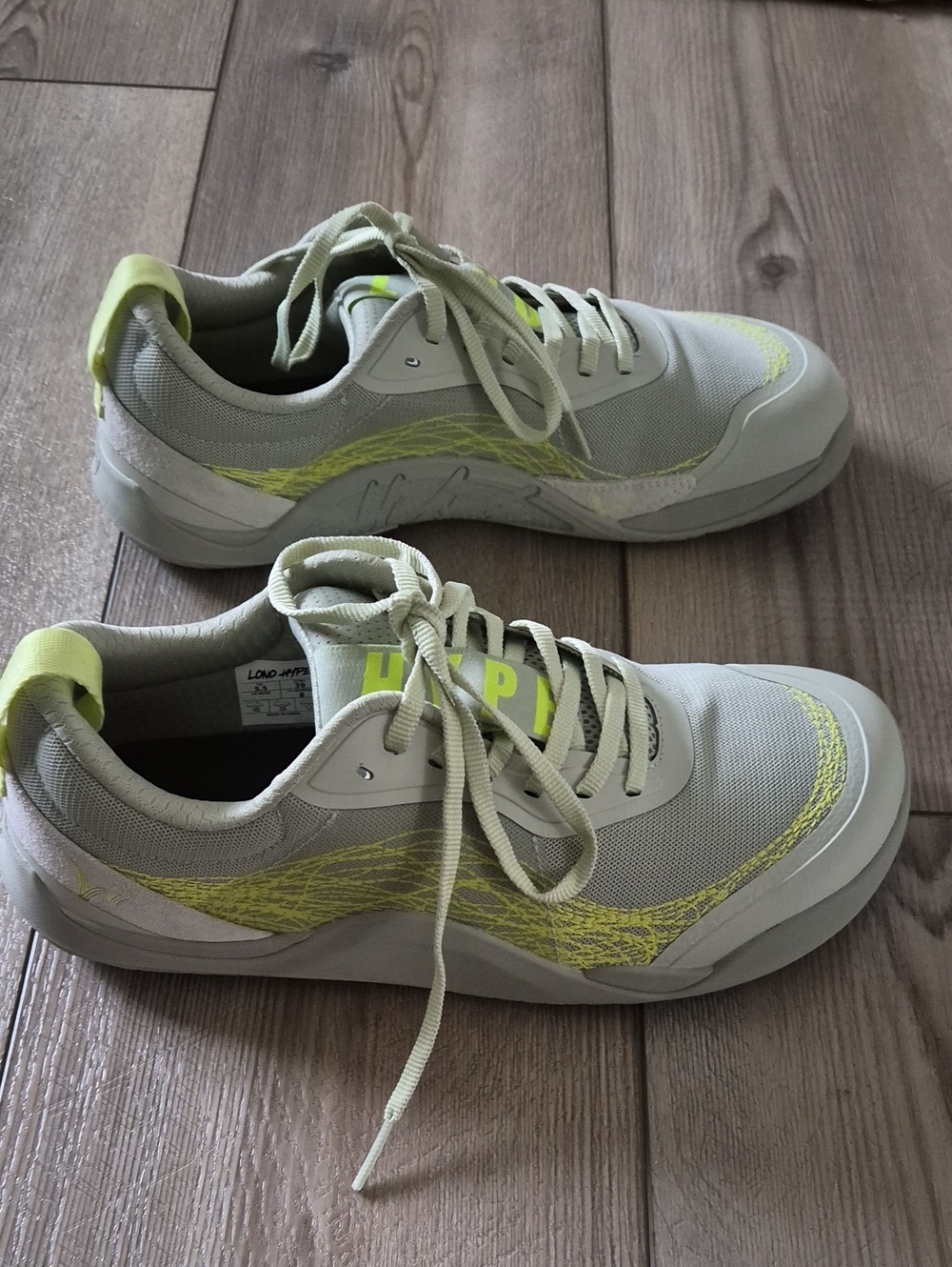 LONO HYPE Minimalist Barefoot Running Shoes Light Gray Volt Yellow Women Size 8